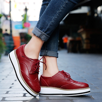 Red Lace up Platform Shoes - Thumbnail 4