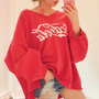 Off the Shoulder Coca Cola Oversize Sweatshirt in 3 Colors-3