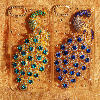 3d peacock crystal case for iphone 5