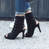 Sexy cool boots cross straps hollow high heels - Thumbnail 1