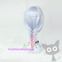 Harajuku Air Bang Pastel Pink Blue Gradient Wig - Thumbnail 3