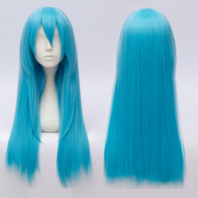 Free shipping sky blue long straight cosplay wigs