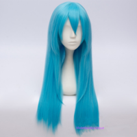 Free shipping Sky Blue Long Straight Cosplay Wigs - Thumbnail 1