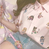 Magical Girls Printed Blouse - Thumbnail 4