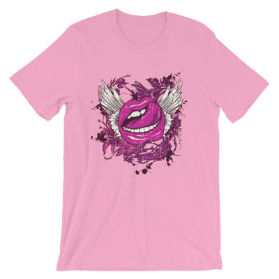 Licking tongue short-sleeve unisex t-shirt