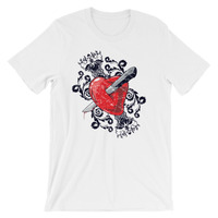 Dagger thru the heart design Short-Sleeve Unisex T-Shirt - Thumbnail 1