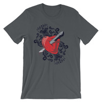 Dagger thru the heart design Short-Sleeve Unisex T-Shirt - Thumbnail 3