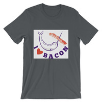 I like bacon 2 Short-Sleeve Unisex T-Shirt - Thumbnail 3