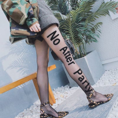 No after party sheer black tights pantyhose