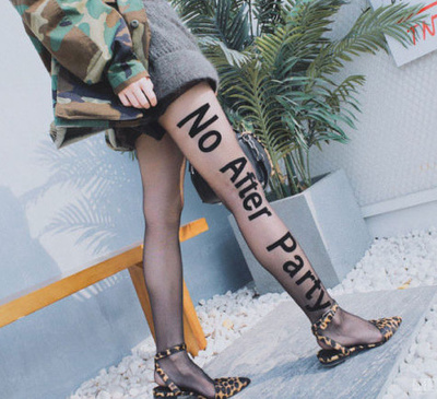 No After Party Sheer Black Tights Pantyhose