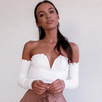 Layla Sweetheart White Crop Top - Thumbnail 2