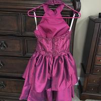 Simple Halter Backless Lace Appliques Sequins Tiered Short Homecoming Dress Party Dress E254 - Thumbnail 4