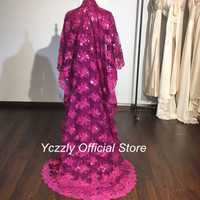 Vintage Arabic High Neck Mermaid Long Lace Prom Evening Dress With Cape E281 - Thumbnail 3