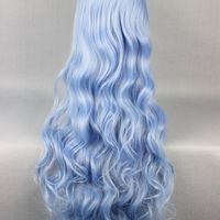 Harajuku Pastel Blue Long Curly Cosplay Wig - Thumbnail 4