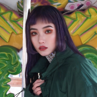 Harajuku Air Bang Purple Gradient Wig - Thumbnail 2