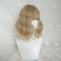 Free Shipping Blonde Short Wavy Air Bang Bobo Wig - Thumbnail 2