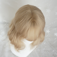 Free Shipping Blonde Short Wavy Air Bang Bobo Wig - Thumbnail 3