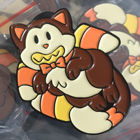 Candy Corn Cat Enamel Pin - Thumbnail 2