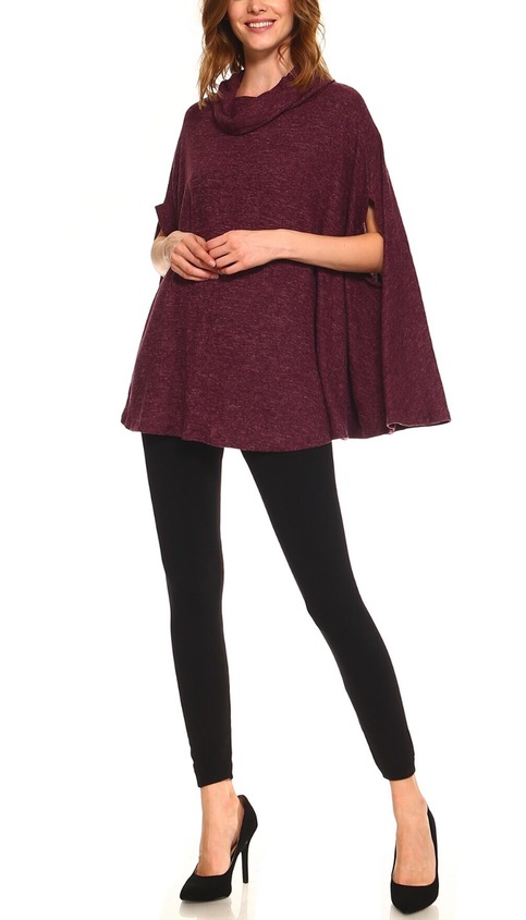 Cowl neck poncho~2 colors