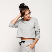 Hailey Crop Jumper - Misty