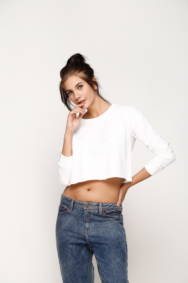 Hailey Crop Jumper - White