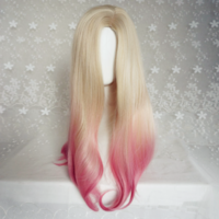 Free Shipping Pastel Pink Blonde Gradient Wigs with Bangs - Thumbnail 1