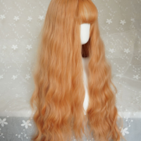 Harajuku Air Bang Golden Long Wavy Wigs - Thumbnail 3