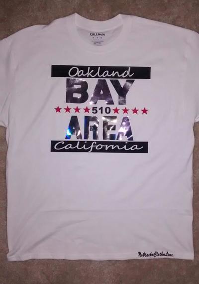 BayArea510 (White,Black,HolographicSpectrum&Red) Oakland Ca. T-shirt.