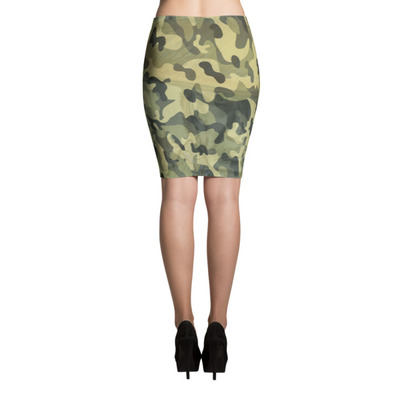 In november rain green camo pencil skirt