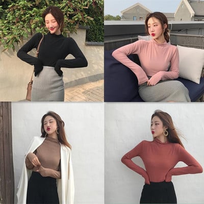 Korean slimming high collar top - Thumbnail 5
