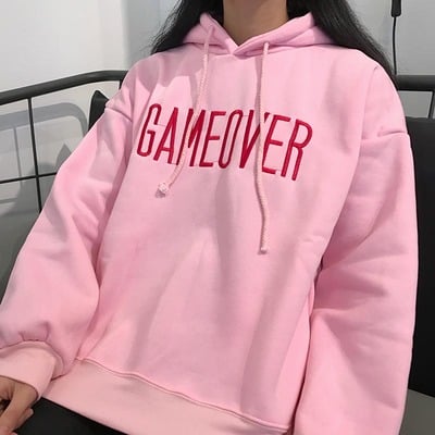 Harajuku ulzzang game over hoodies - Thumbnail 5