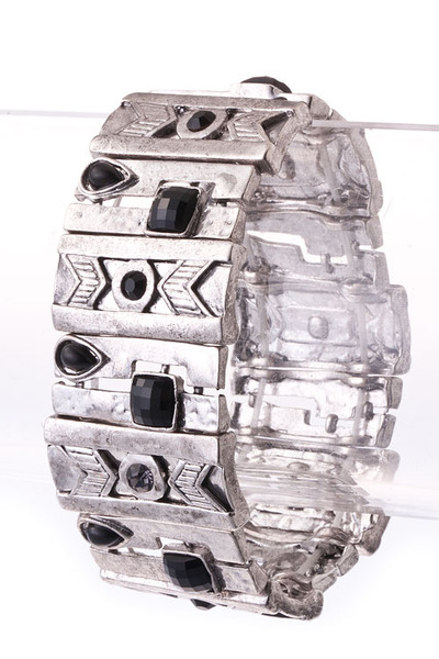 Jewel Embedded Bracelet-Silver