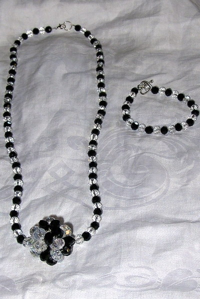 Black tie affair necklace/bracelet set