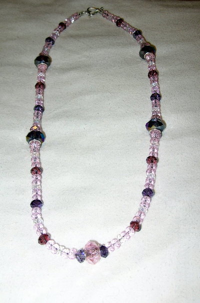 Pink & purple rondelle sparkle