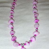 Pink pebblestone necklace