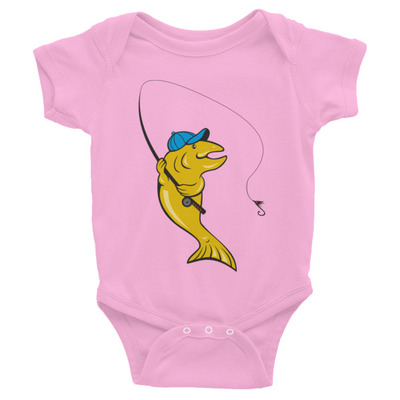 Fly fishing infant bodysuit