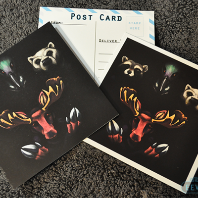 Queen ii animals post card