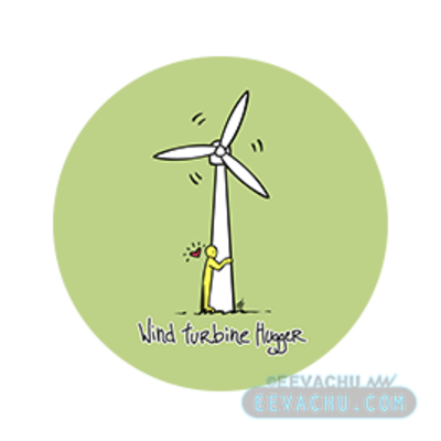 Wind turbine hugger button