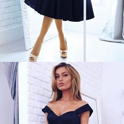 Navy blue off-shoulder short knee length homecoming party prom dress h02