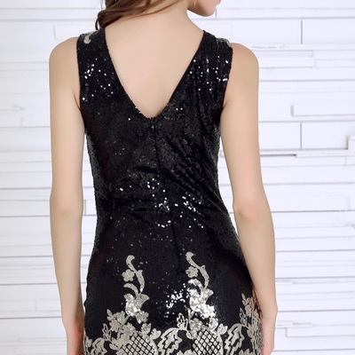 Black sequin mini dress