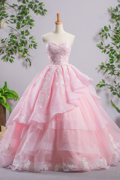 Z196 Sweetheart Ball Gown Pink Sexy Custom Made Charming Prom Dress,Prom Dresses