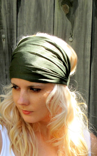Cotton stretchy jersey yoga headband wide women's turban headband