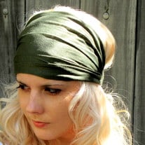 Cotton Stretchy Jersey Yoga Headband Wide Women's Turban Headband