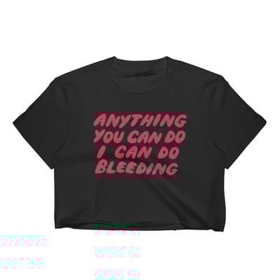 I can do bleeding vegan black and white crop top