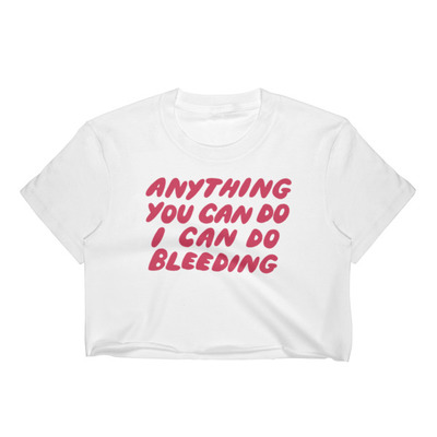 I can do bleeding vegan black and white crop top