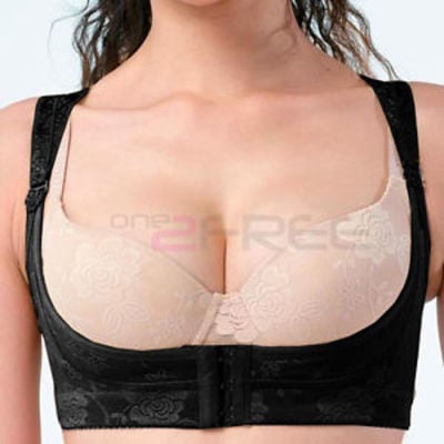 Power ionics far infrared rays breast up body shaper - black