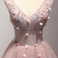 V neck homecoming dress, short homecoming dress, pink homecoming dress, cheap prom dress, junior prom dress, PD17636 - Thumbnail 1