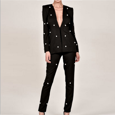 Black two piece jumpsuit