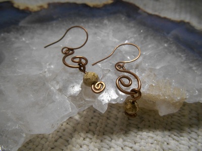 Copper & Picture Jasper Earrings