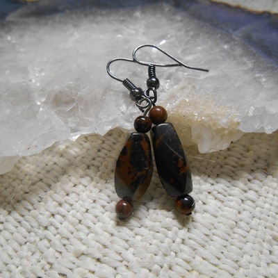 Mahogany obsidian earrings